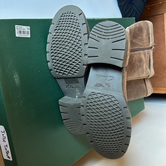 Clarks Leather Knee High Boots Brown With Box - Picture 7 of 8